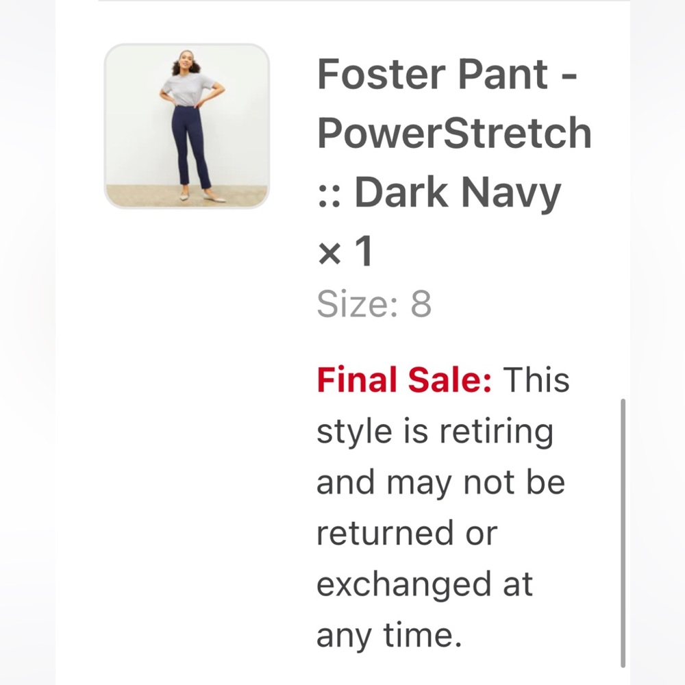 M.M. LaFleur Foster Pant — Dark Navy, size 8 NWT